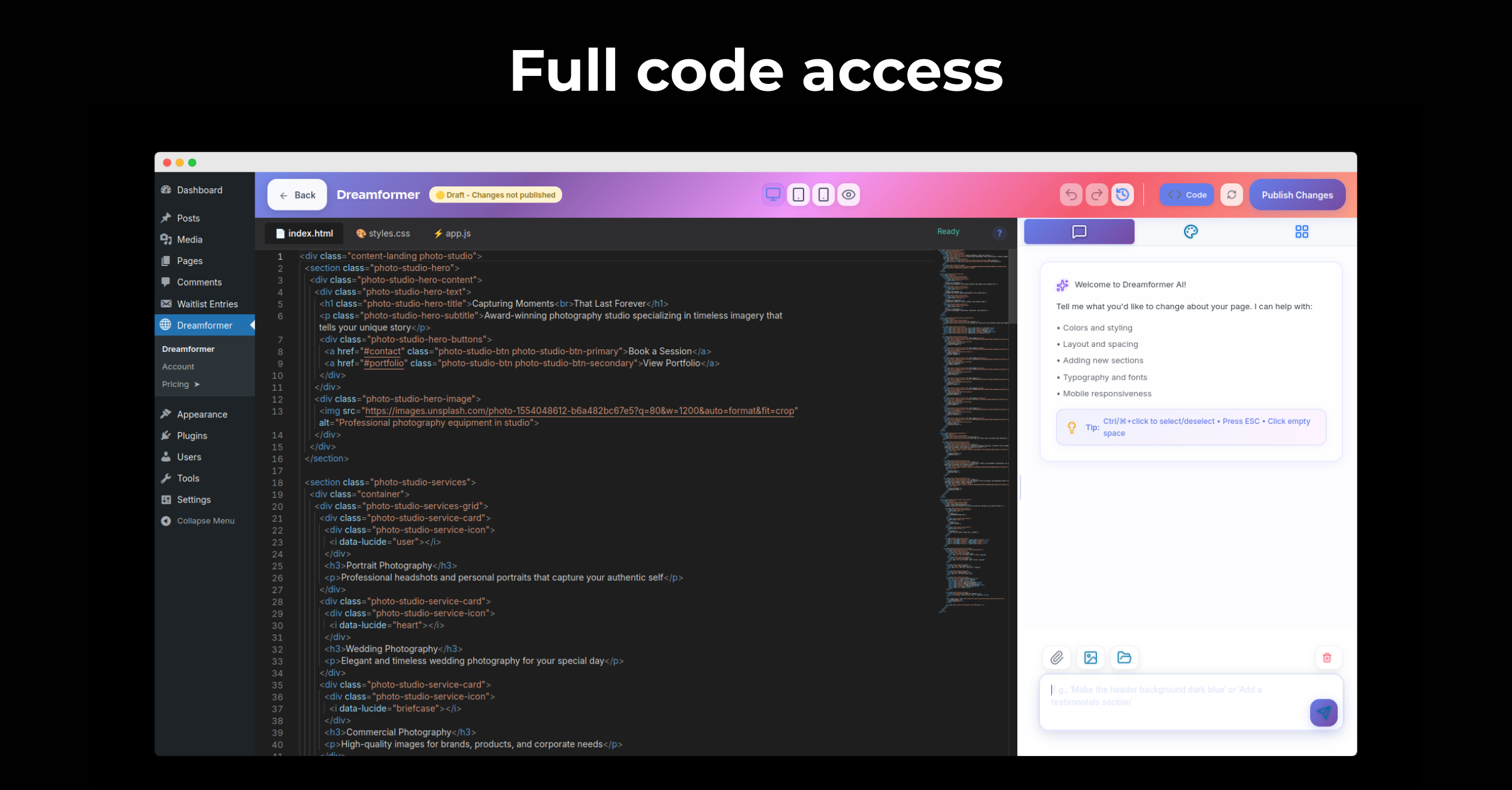 Full code access